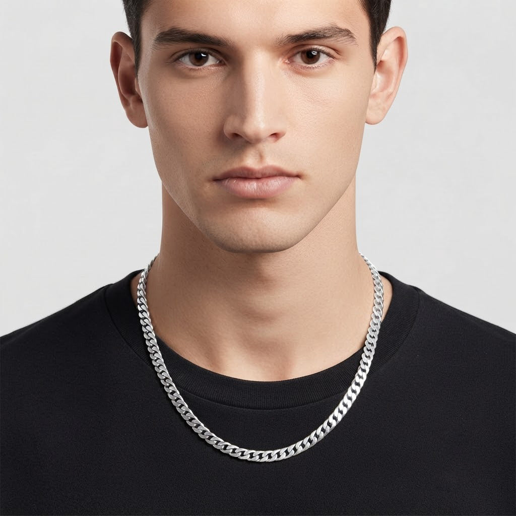 8mm Moissanite Diamond Classic Plain Cuban Link Chain