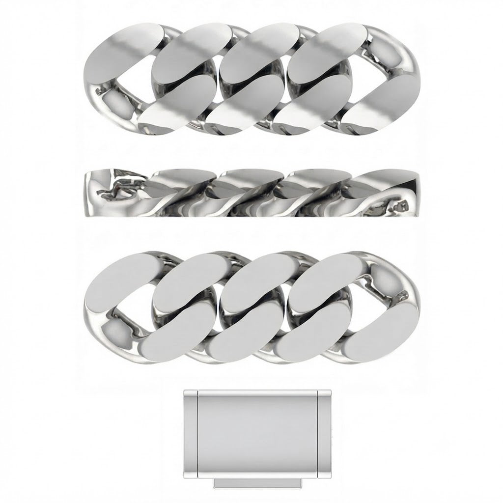 8mm Moissanite Diamond Classic Plain Cuban Link Chain