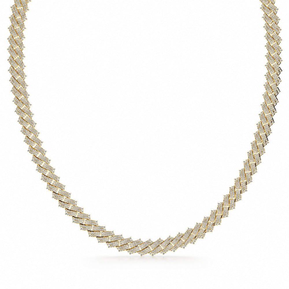 8mm Moissanite Diamond Fully Iced Rectangular Cuban Link Chain