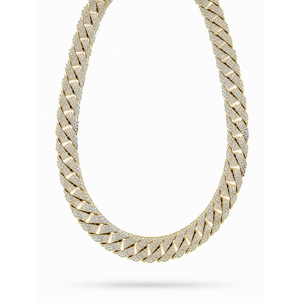 22MM Round Moissanite Diamond Pave Hip Hop Cuban Link Chain – 8.5MM Wide