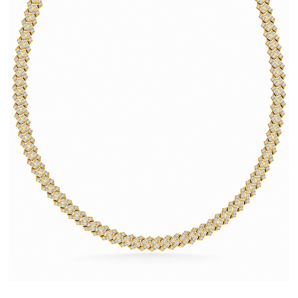 10mm Moissanite Round Diamond Fully Iced Cuban Link Chain