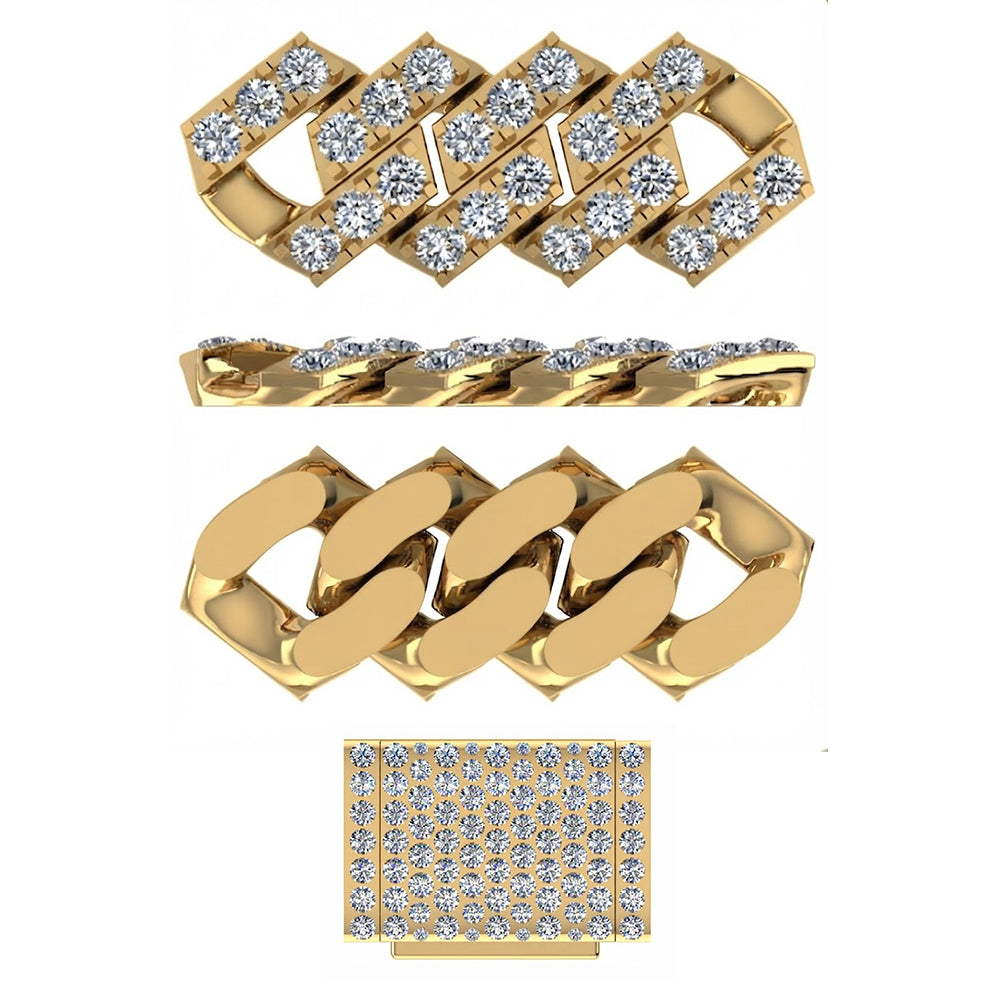 10mm Moissanite Round Diamond Fully Iced Cuban Link Chain