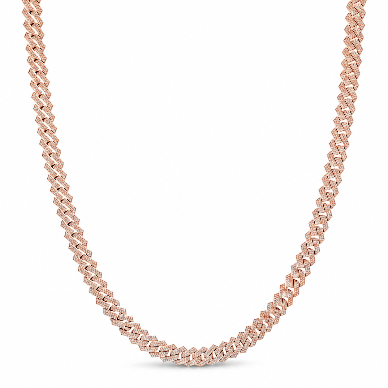 10mm Moissanite Diamond Fully Iced Three Row Pave Cuban Link Chain