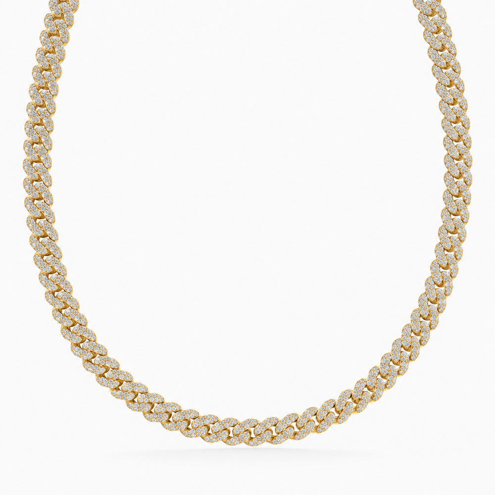 10mm Moissanite Diamond Double Row Fully Iced Classic Cuban Link Chain