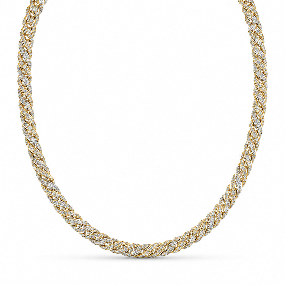 11mm Moissanite Diamond Fully Iced Two Tone Cuban Link Chain