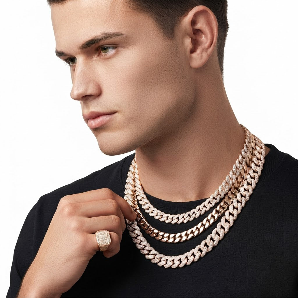 11mm Moissanite Diamond Fully Iced Double Row Cuban Link Chain