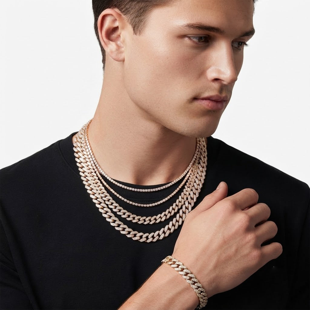 11mm Moissanite Diamond Baguette Iced Cuban Link Chain