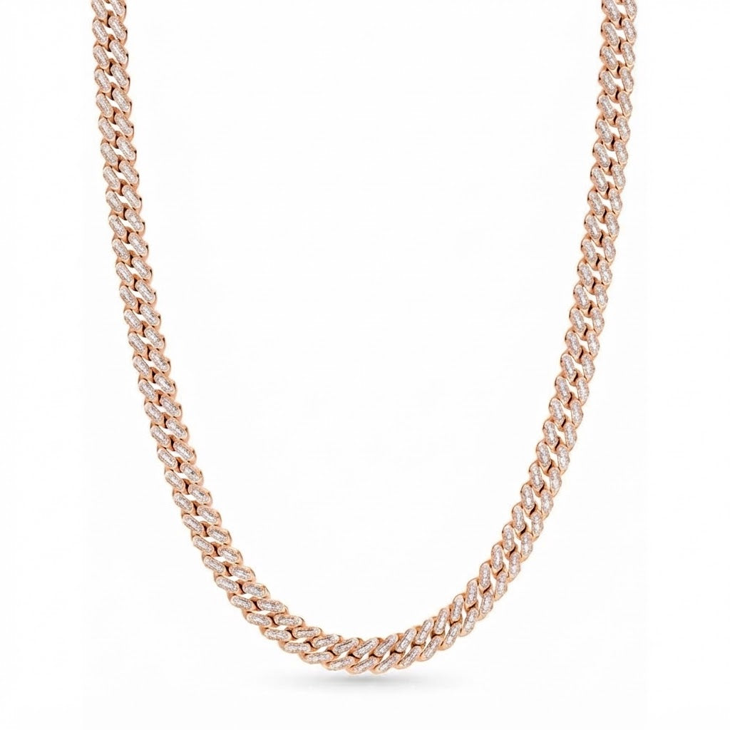 11mm Moissanite Diamond Baguette Iced Cuban Link Chain