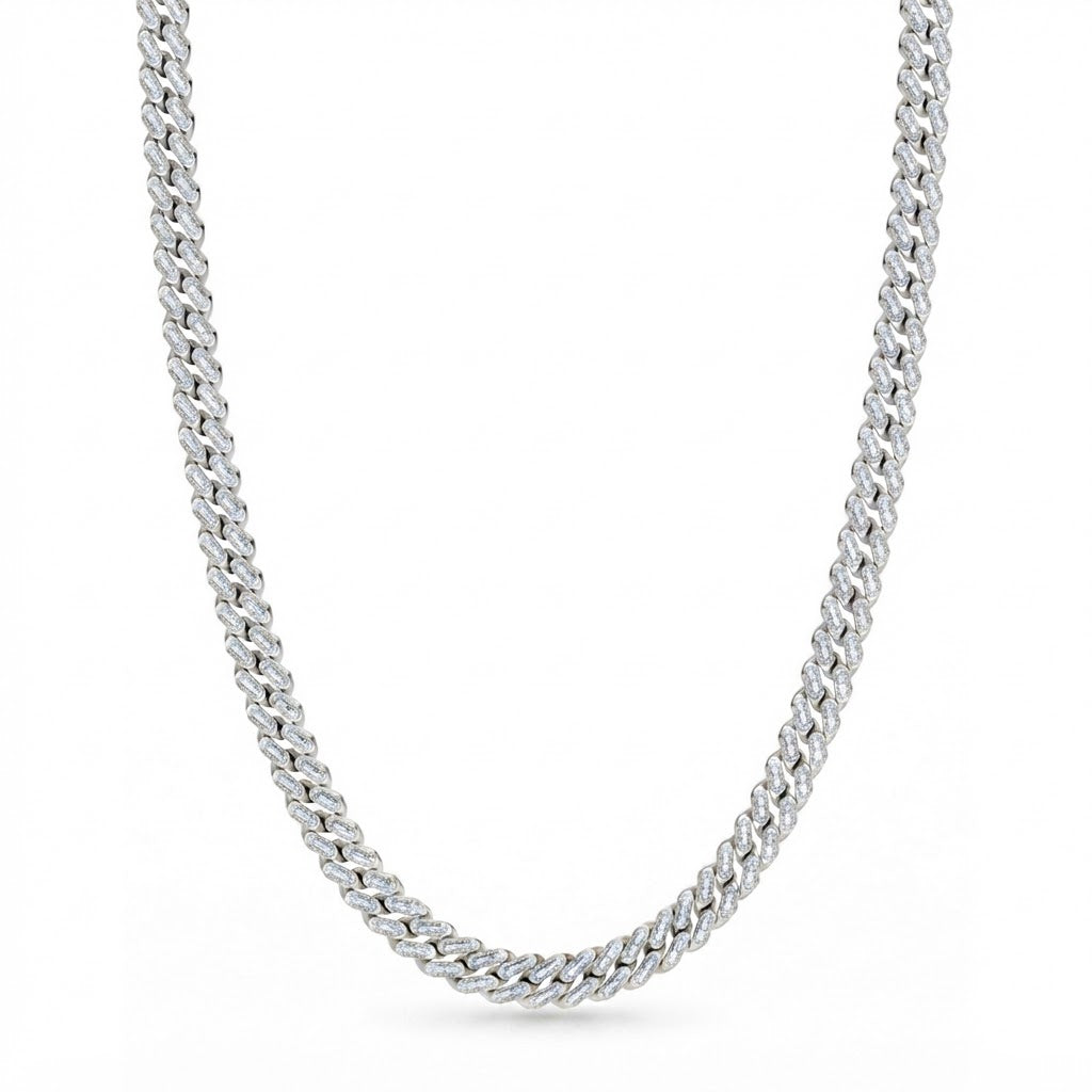 11mm Moissanite Diamond Baguette Iced Cuban Link Chain