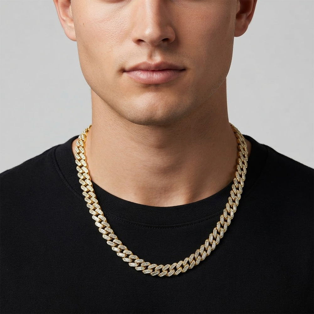 11mm Moissanite Diamond Baguette Iced Cuban Link Chain