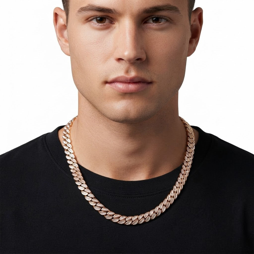 11mm Moissanite Diamond Baguette Iced Cuban Link Chain
