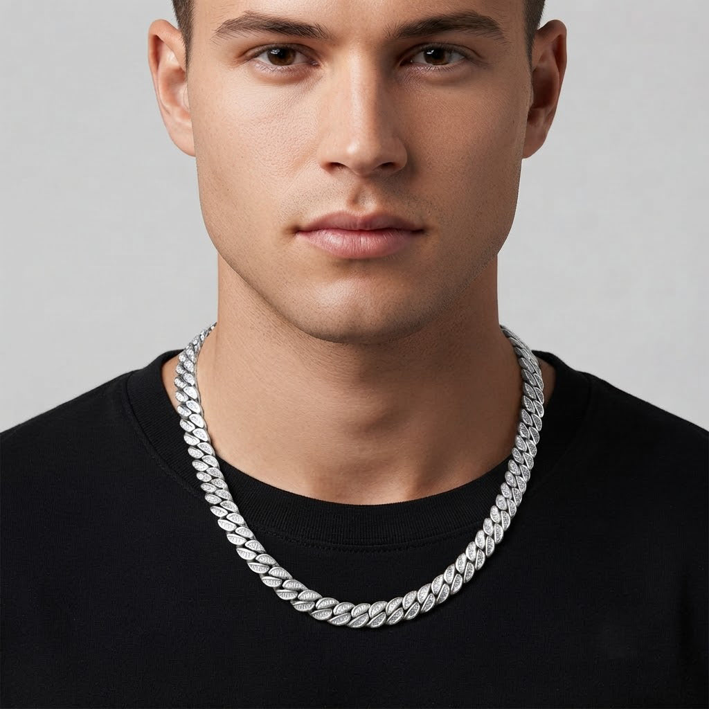 11mm Moissanite Diamond Baguette Iced Cuban Link Chain