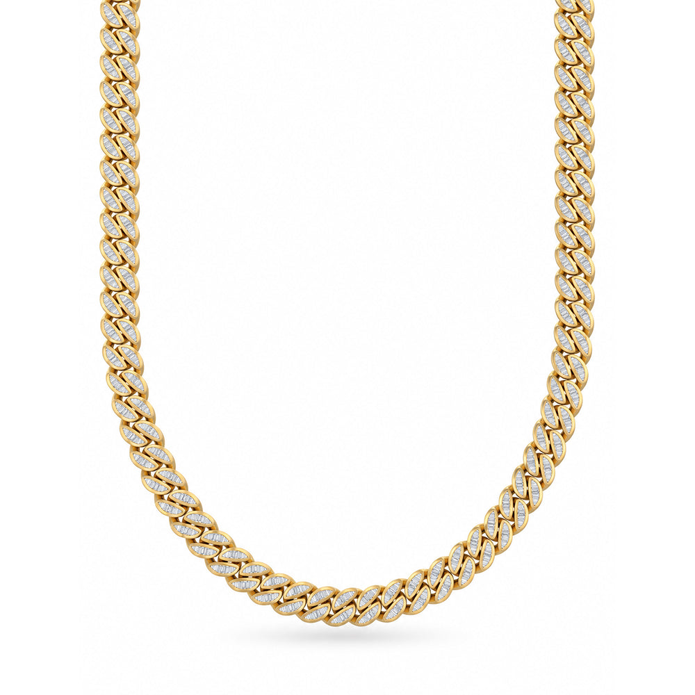 11mm Moissanite Diamond Baguette Iced Cuban Link Chain