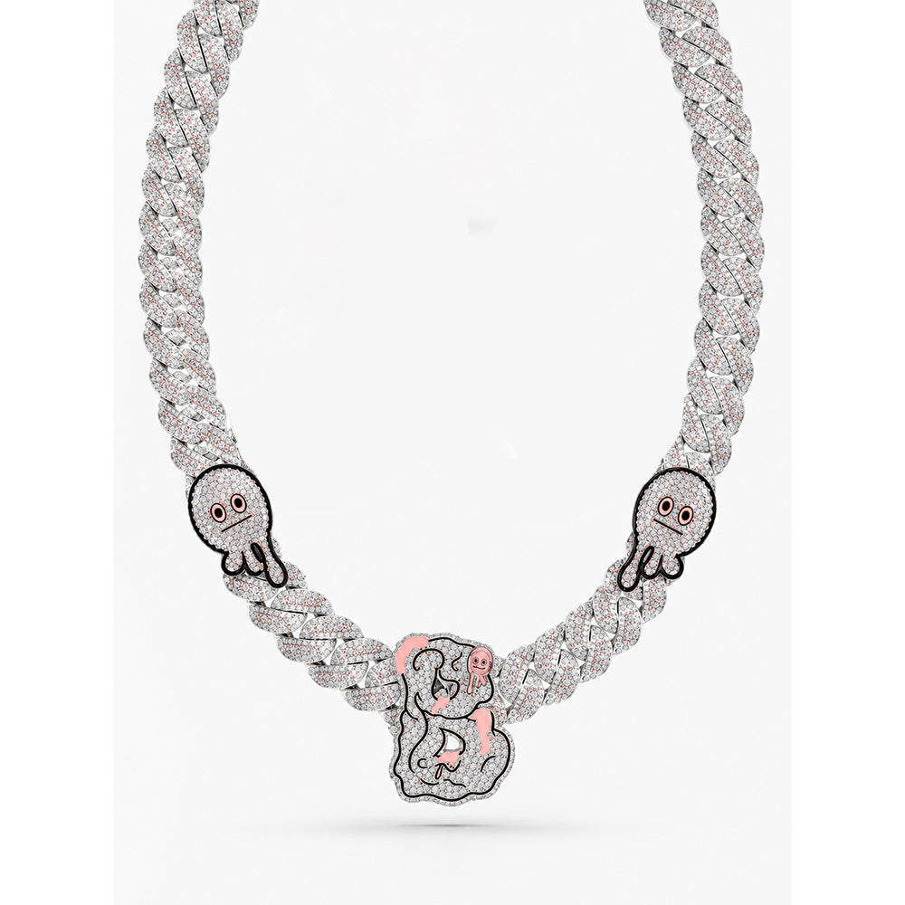 14mm Moissanite Diamond Fully Iced Cartoon Cuban Link Chain
