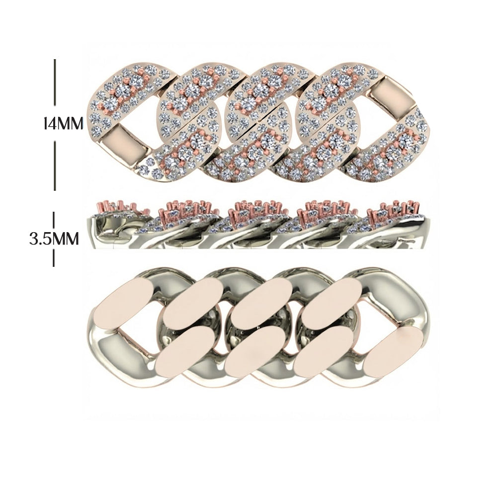 14mm Moissanite Diamond Fully Iced Cartoon Cuban Link Chain