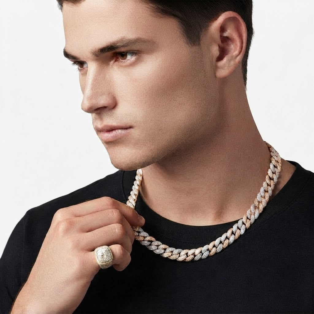 14mm Moissanite Baguette Diamond Iced Cuban Link Chain - 5MM Wide