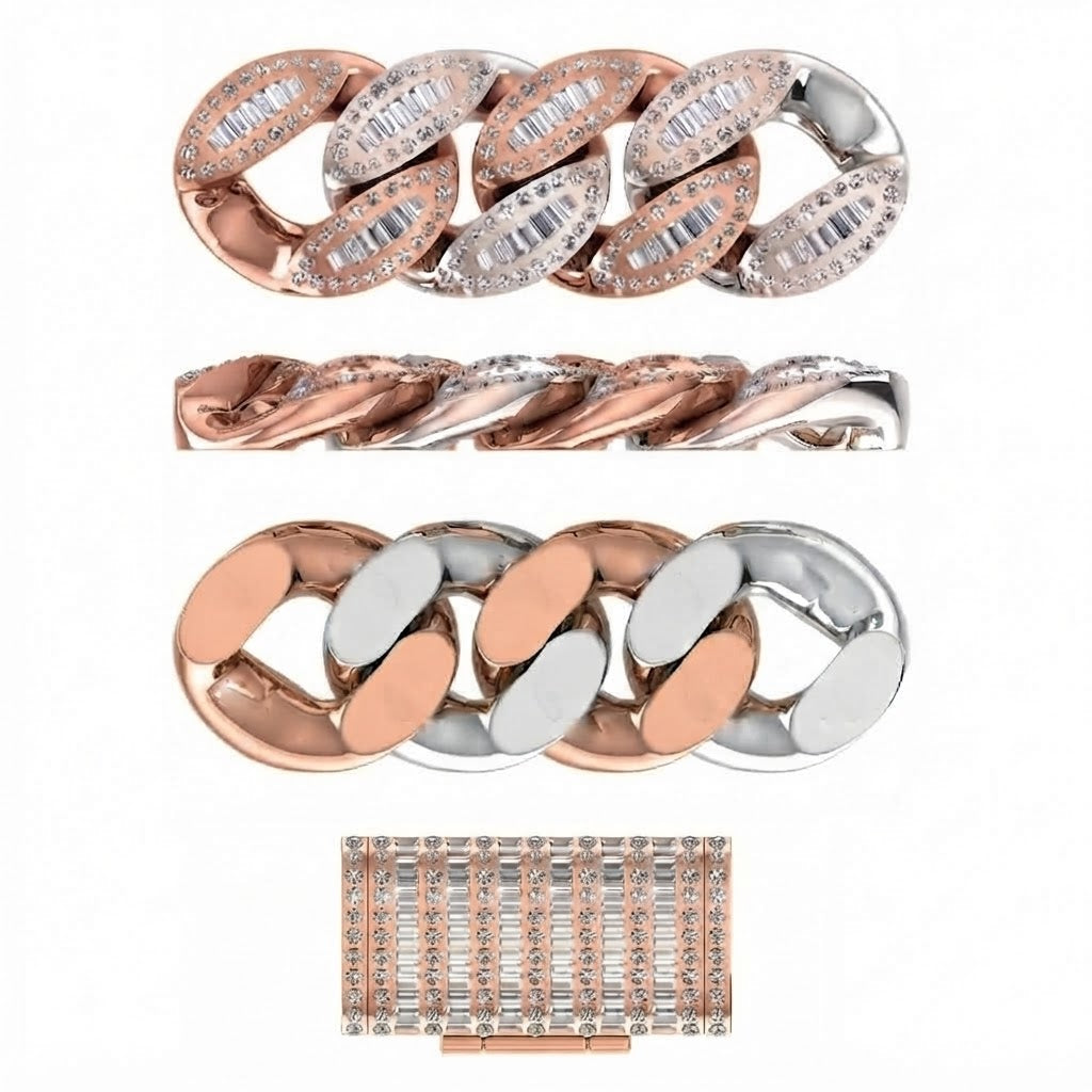 14mm Moissanite Baguette Diamond Iced Cuban Link Chain - 5MM Wide