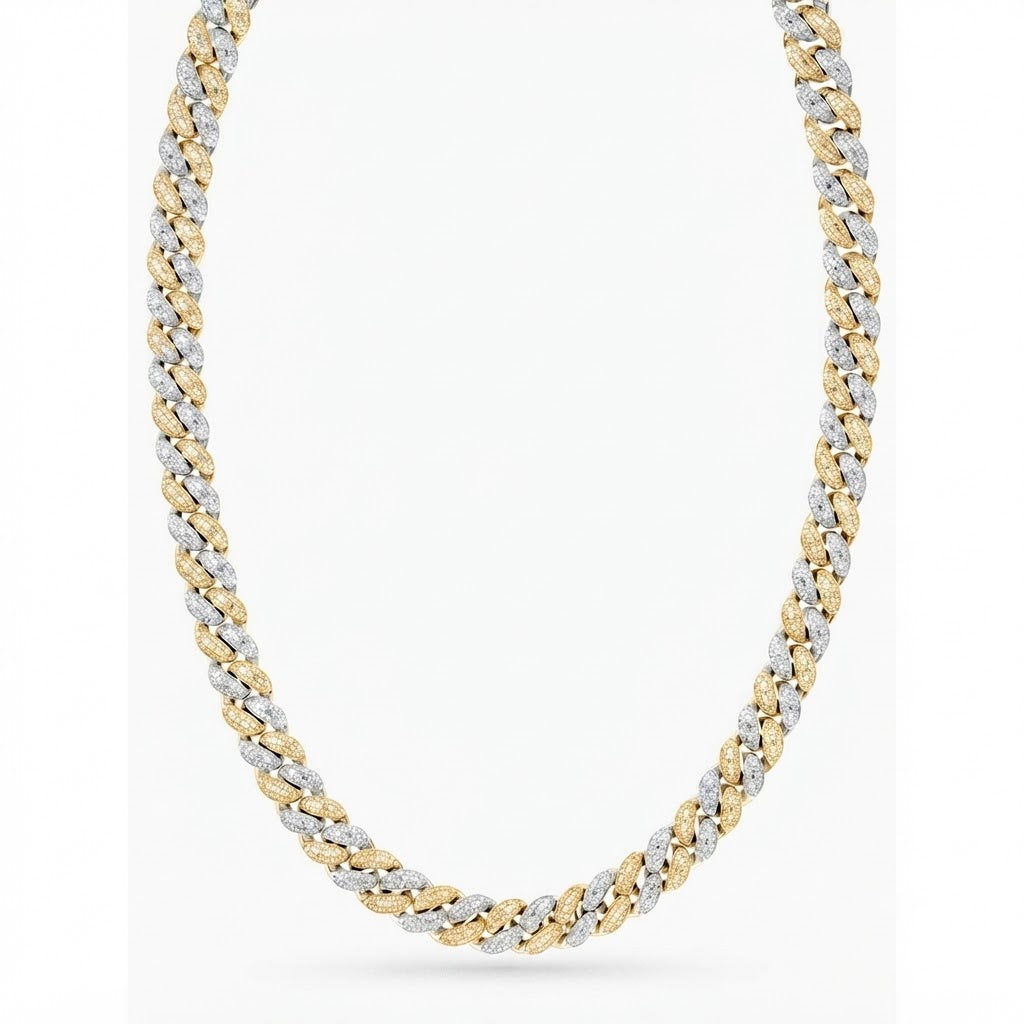 14mm Moissanite Baguette Diamond Iced Cuban Link Chain - 5MM Wide