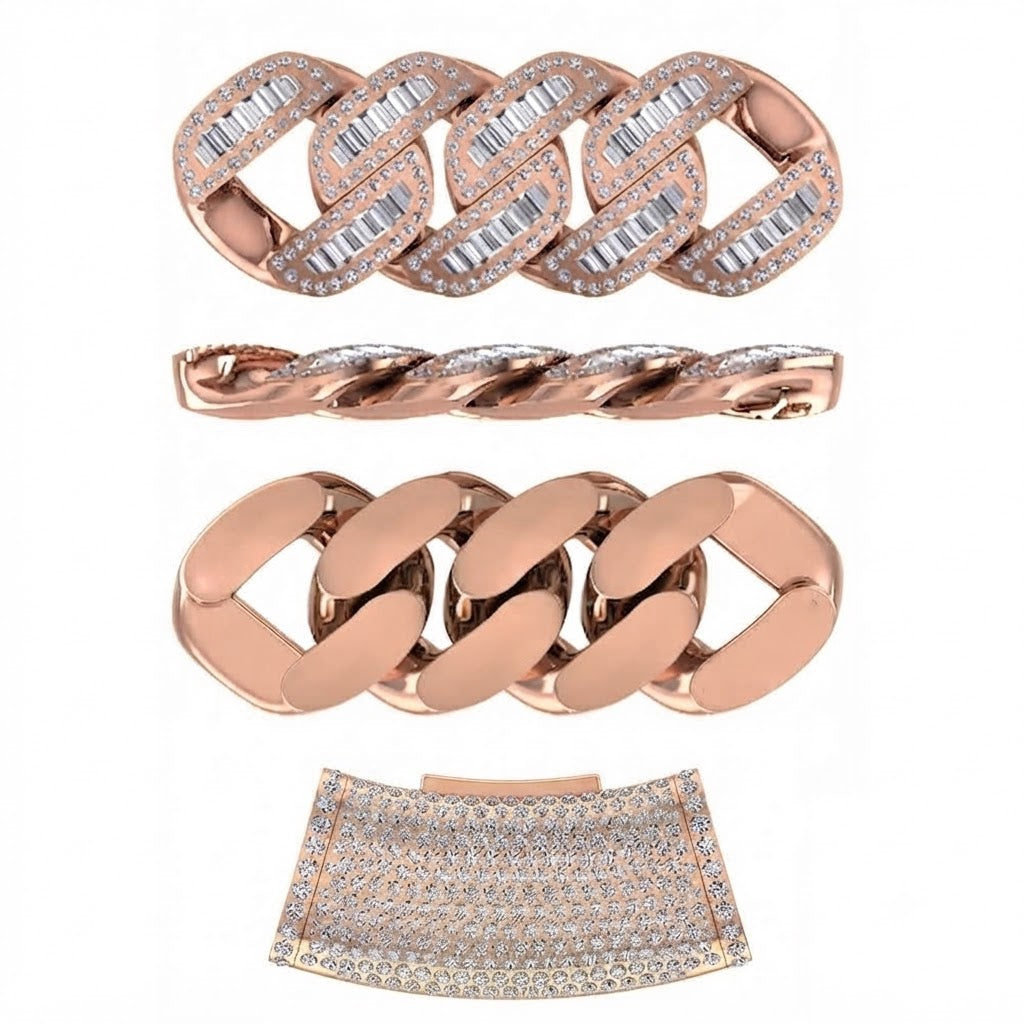 16mm Moissanite Baguette Round Diamond Iced Cuban Link Chain - 4.8MM Wide