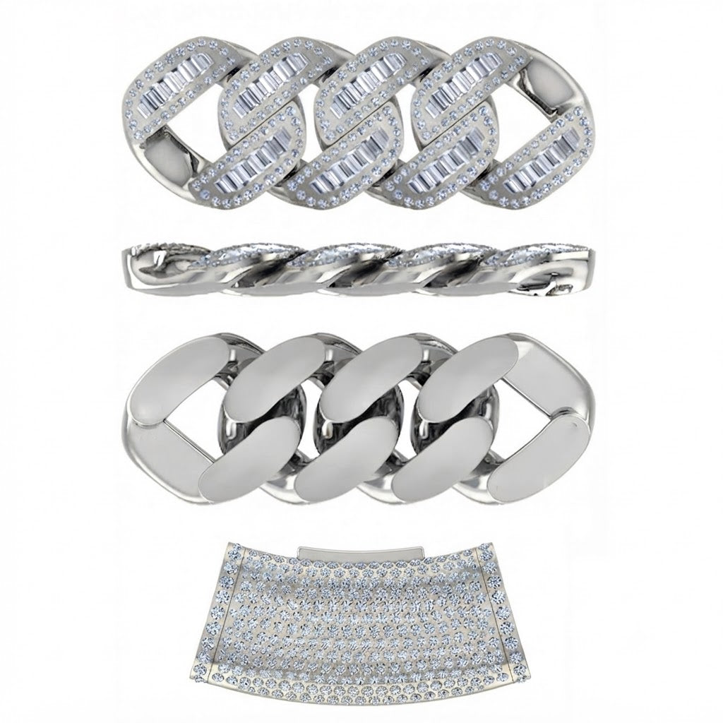 16mm Moissanite Baguette Round Diamond Iced Cuban Link Chain - 4.8MM Wide