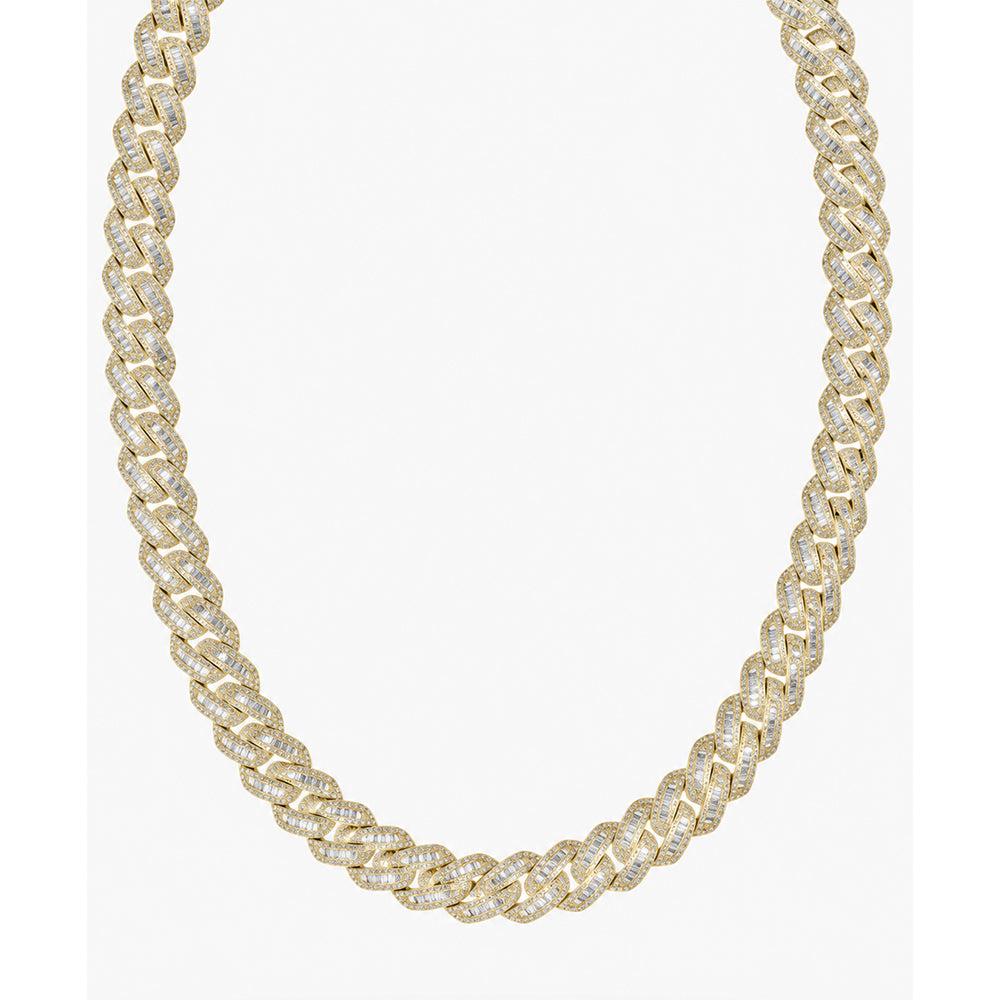 16mm Moissanite Baguette Round Diamond Iced Cuban Link Chain - 4.8MM Wide