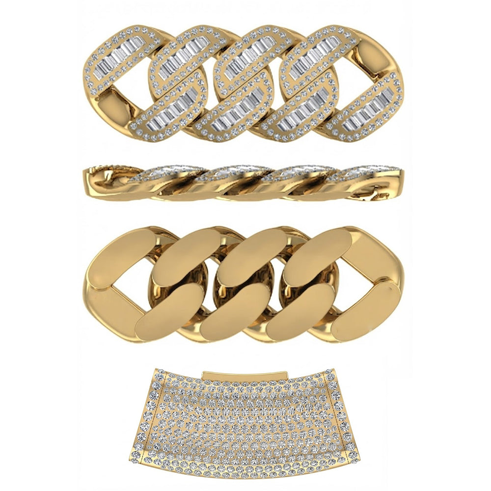 16mm Moissanite Baguette Round Diamond Iced Cuban Link Chain - 4.8MM Wide