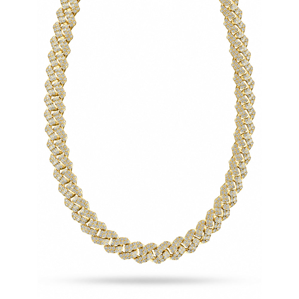 16mm Moissanite Diamond Iced Double Row Cuban Link Chain - 4.8MM Wide