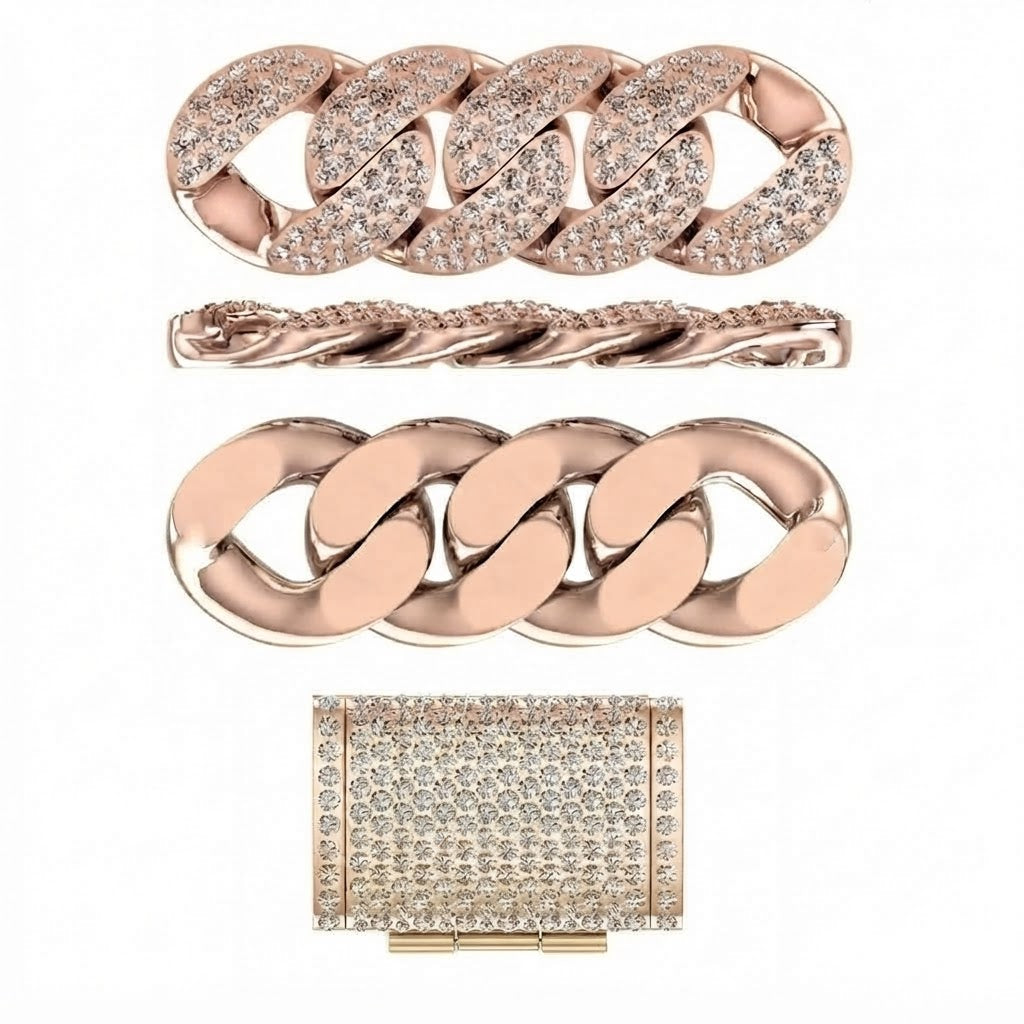 16mm Moissanite Diamond Iced Three Row Cuban Link Chain - 5.5MM Wide
