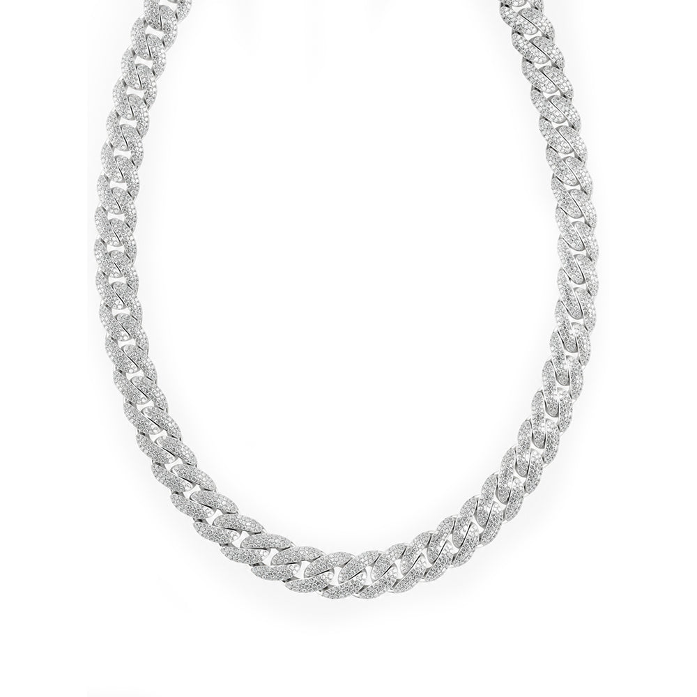 16mm Moissanite Diamond Iced Three Row Cuban Link Chain - 5.5MM Wide