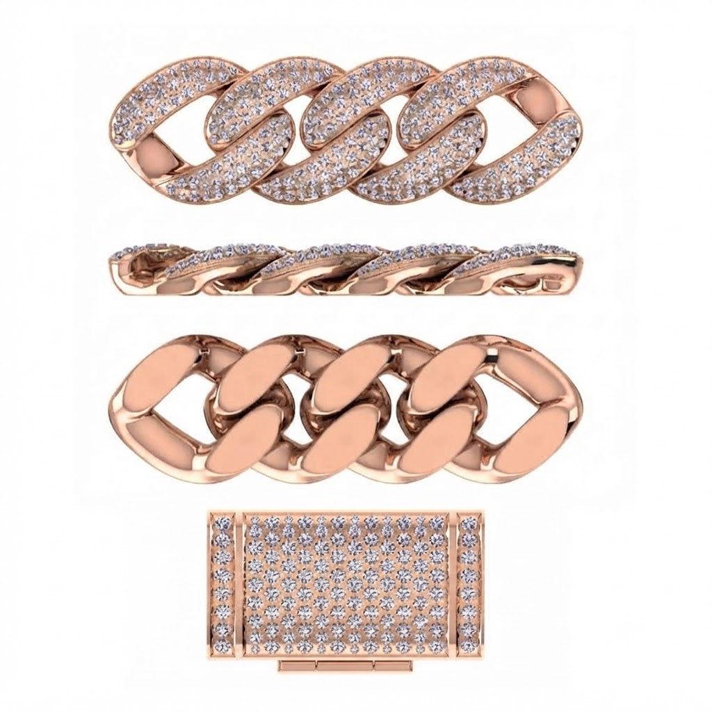 16mm Moissanite Diamond Iced Oval Shape Cuban Link Chain - 5MM Wide