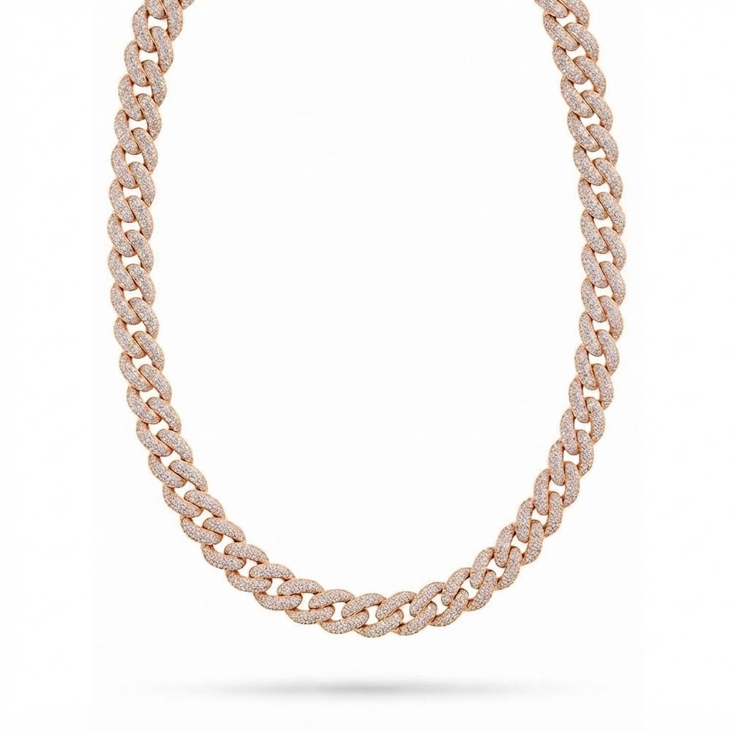 16mm Moissanite Diamond Iced Oval Shape Cuban Link Chain - 5MM Wide