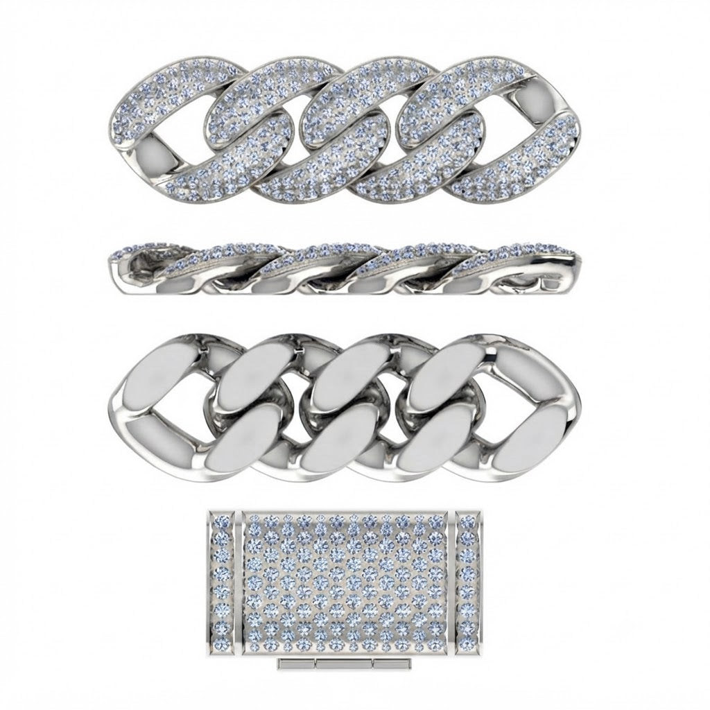 16mm Moissanite Diamond Iced Oval Shape Cuban Link Chain - 5MM Wide