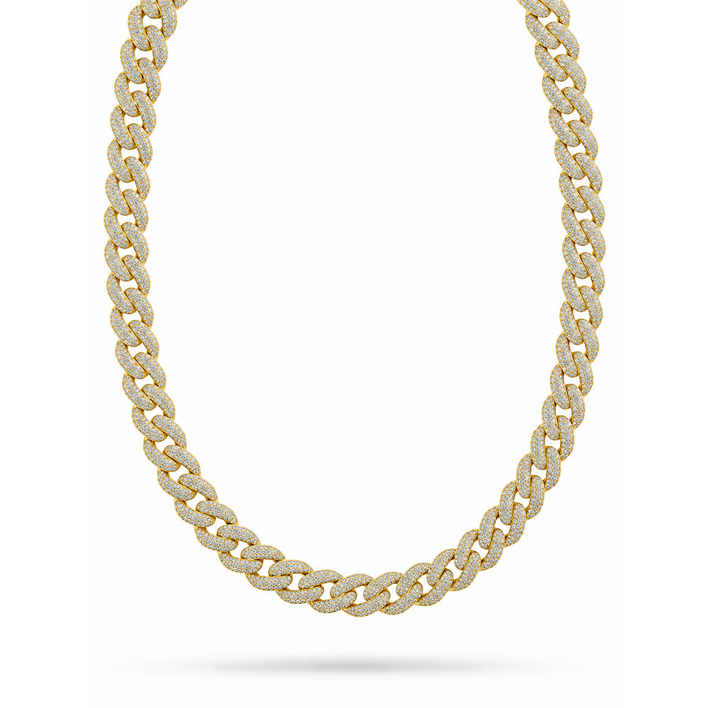 16mm Moissanite Diamond Iced Oval Shape Cuban Link Chain - 5MM Wide