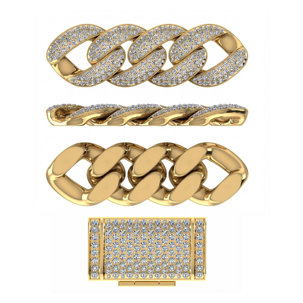 16mm Moissanite Diamond Iced Oval Shape Cuban Link Chain - 5MM Wide