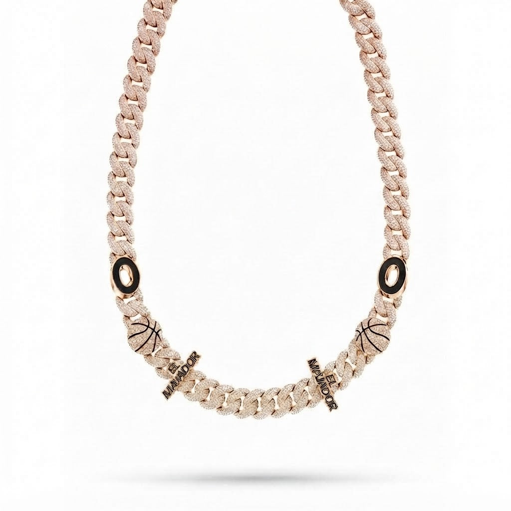 16mm Moissanite Diamond Iced Cuban Link Chain - 6.5MM Wide Basketball Pattern