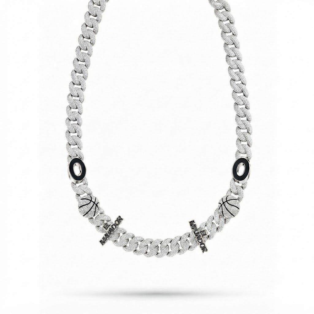 16mm Moissanite Diamond Iced Cuban Link Chain - 6.5MM Wide Basketball Pattern