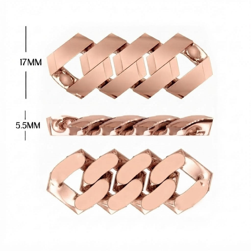 17MM Moissanite Diamond Iced Wheat Link Chain - Interwoven Rope & Greek Letter Accent Pattern