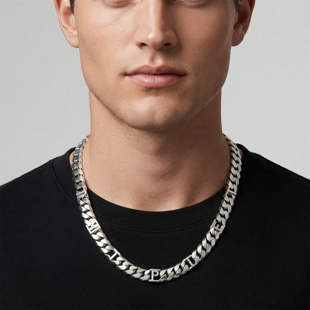 17MM Moissanite Diamond Iced Wheat Link Chain - Interwoven Rope & Greek Letter Accent Pattern