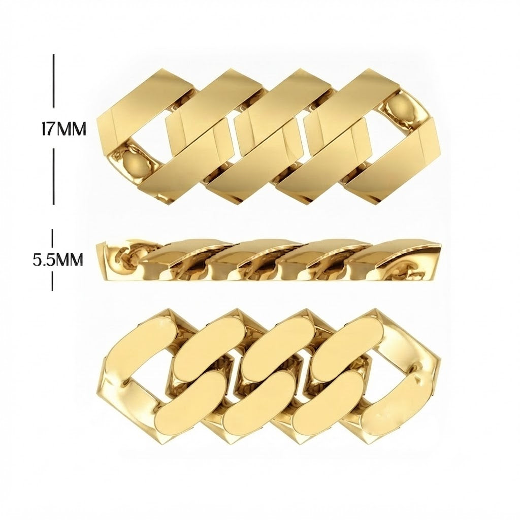 17MM Moissanite Diamond Iced Wheat Link Chain - Interwoven Rope & Greek Letter Accent Pattern