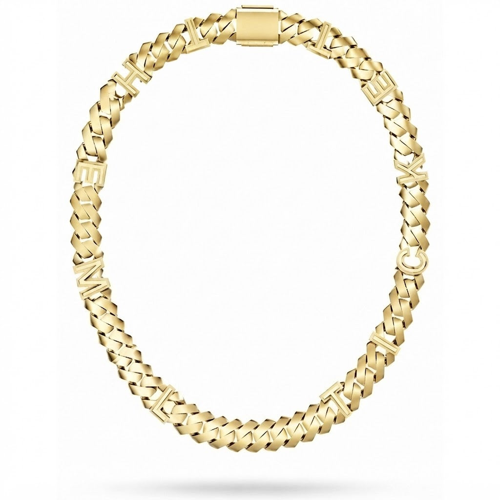 17MM Moissanite Diamond Iced Wheat Link Chain - Interwoven Rope & Greek Letter Accent Pattern