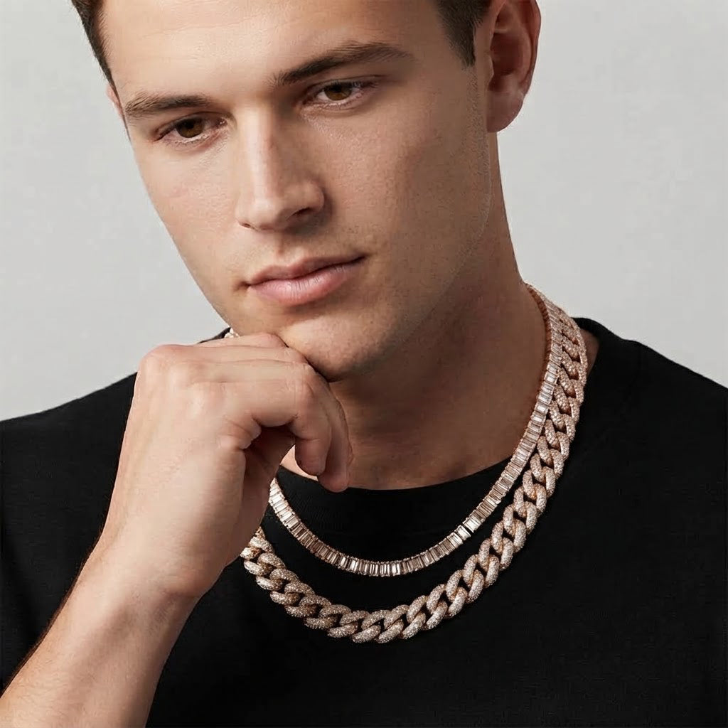 18MM Iced Miami Cuban Link Chain – 4.2MM Full Pavé Curb Link Pattern