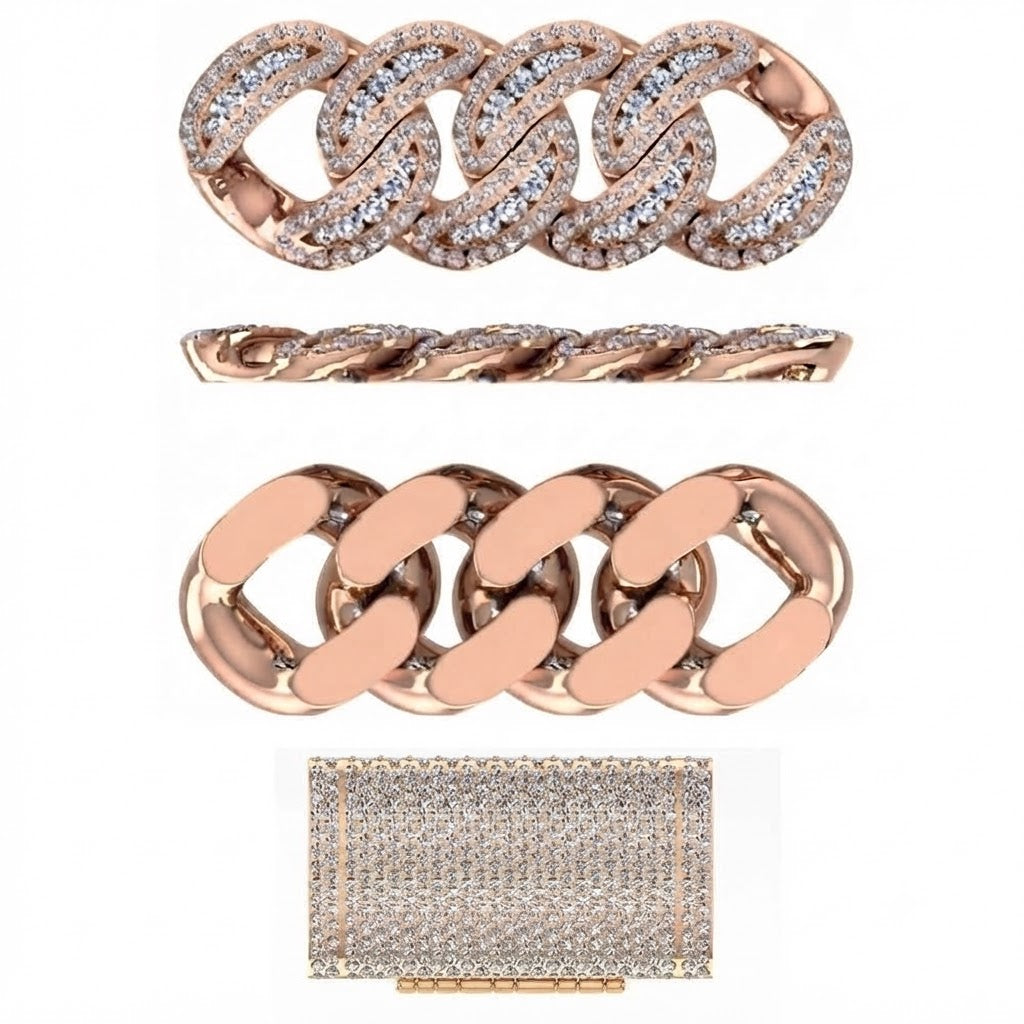 18MM Iced Miami Cuban Link Chain – 4.2MM Full Pavé Curb Link Pattern