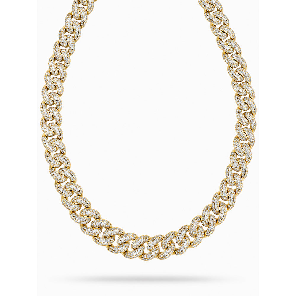 18MM Iced Miami Cuban Link Chain – 4.2MM Full Pavé Curb Link Pattern