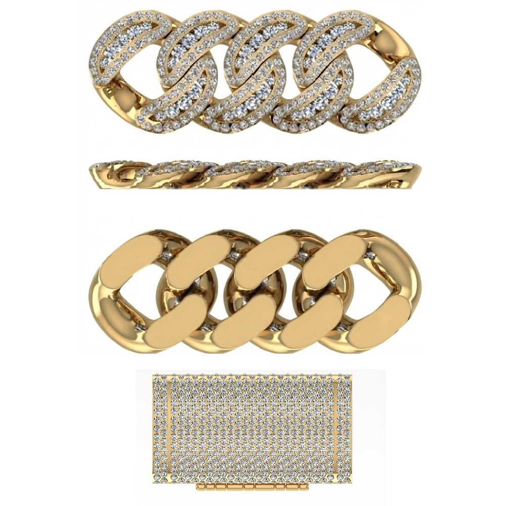 18MM Iced Miami Cuban Link Chain – 4.2MM Full Pavé Curb Link Pattern