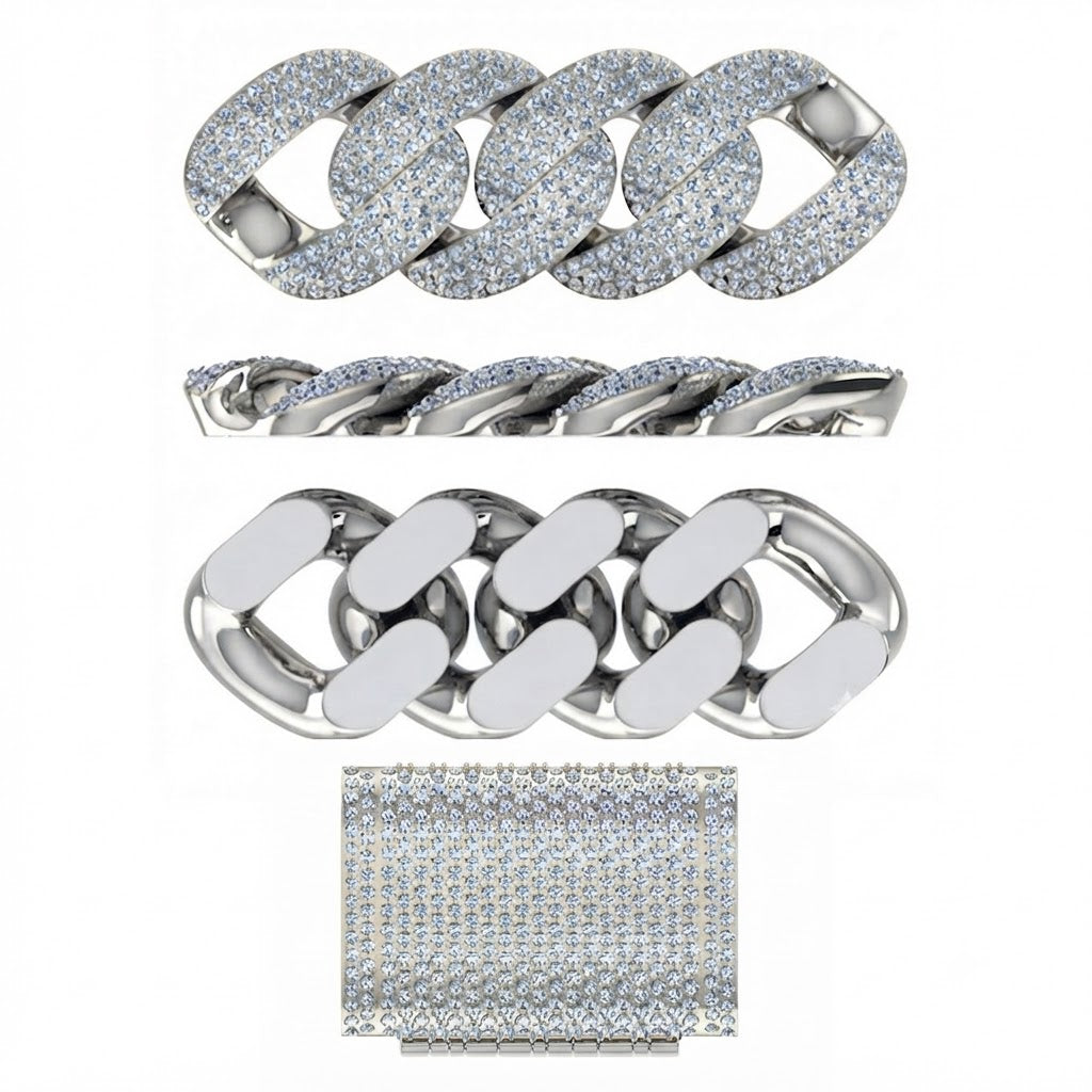 22MM Moissanite Round Diamond Fully Pave Cuban Link Chain – 7MM Wide