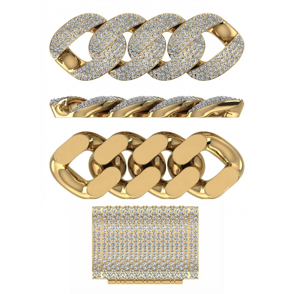 22MM Moissanite Round Diamond Fully Pave Cuban Link Chain – 7MM Wide