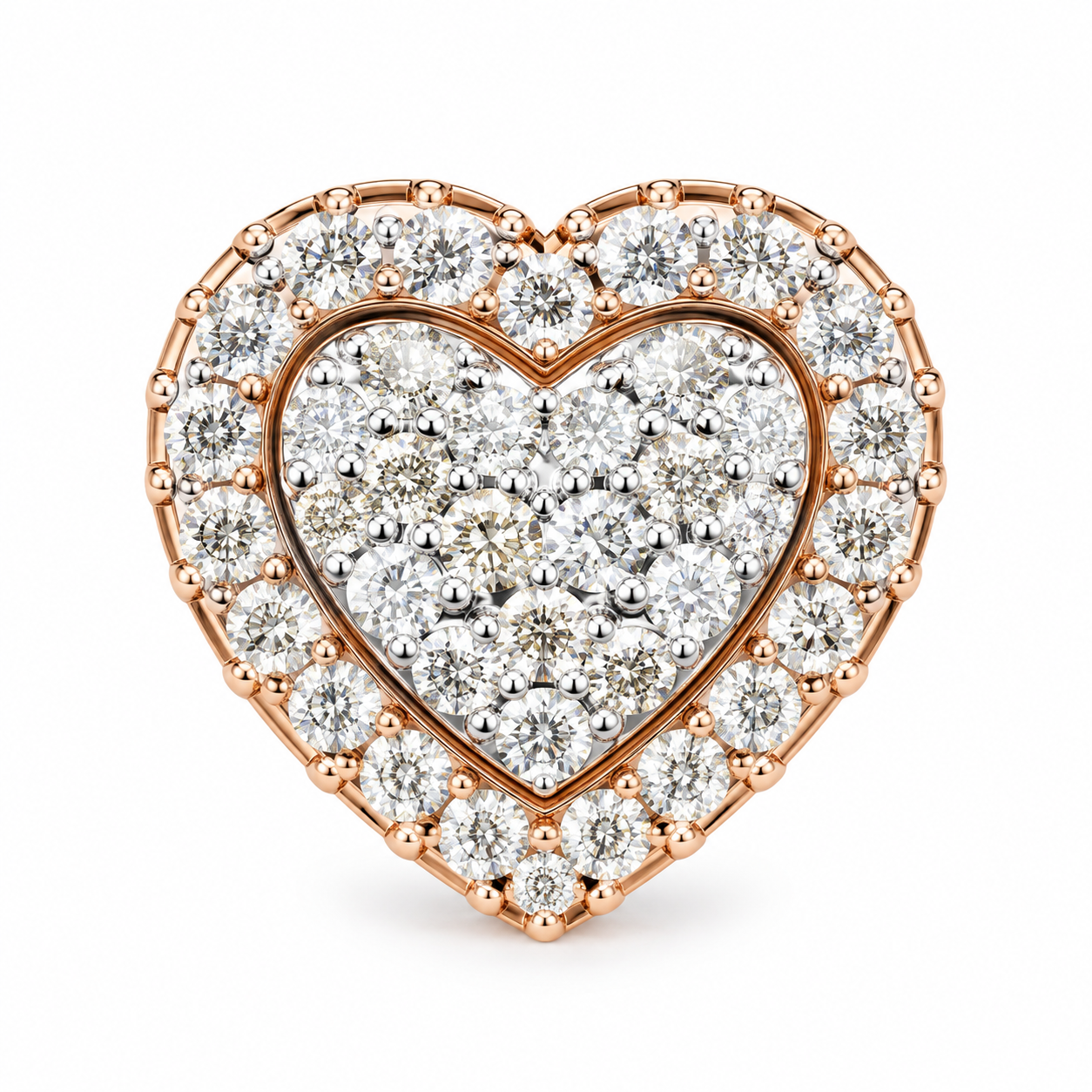 Round Heart Shape Screw Back Moissanite Diamond Men Earring