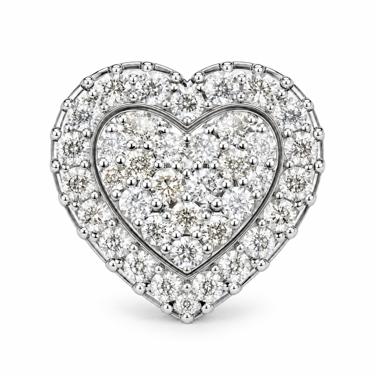 Round Heart Shape Screw Back Moissanite Diamond Men Earring