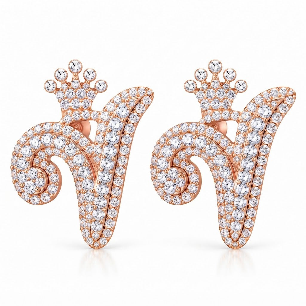 Round Crown Moissanite Diamond Men Earring