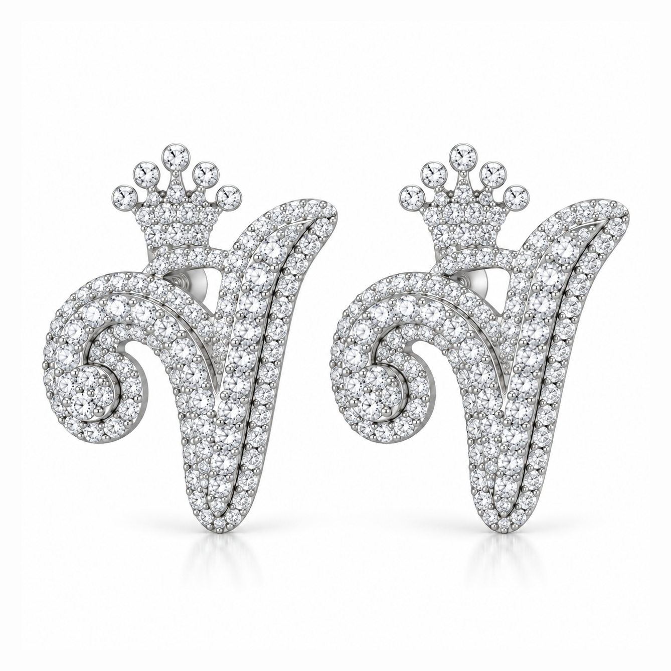 Round Crown Moissanite Diamond Men Earring